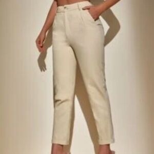 SHEIN Petite High Waist Crop Tapered Pants